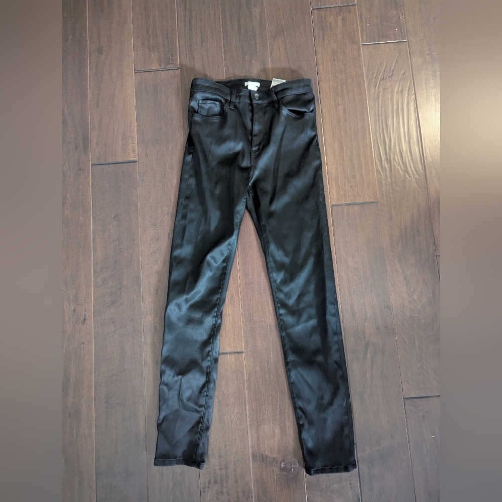 H&M black coated pants size 8 *FITS SMALLER